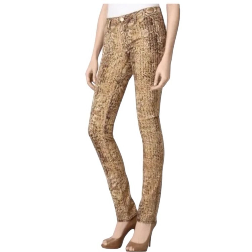 TORY BURCH Snakeskin Print Super Skinny Jeans